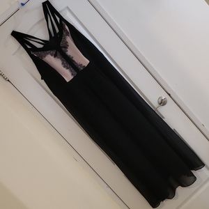 City Chic XL(22) Long Black and Nude Pink Gown